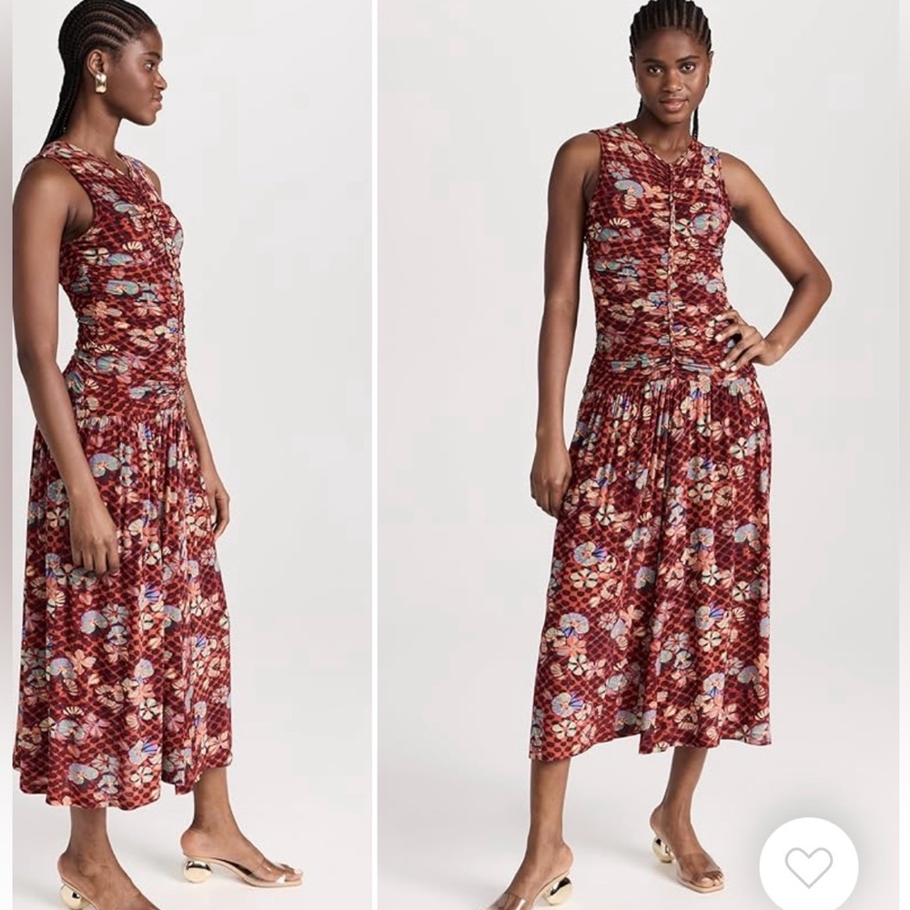 Ulla Johnson red floral “flora dress” size small